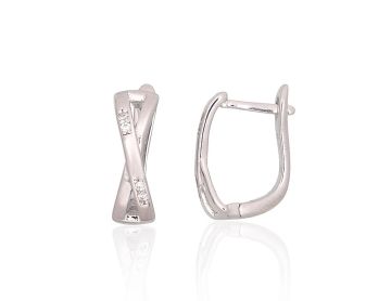 Silver earrings with 'english' lock 