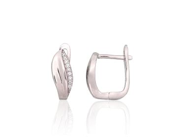 Silver earrings with 'english' lock 