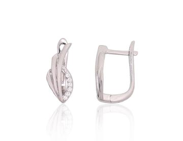 Silver earrings with 'english' lock 