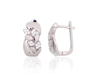 Silver earrings with 'english' lock 