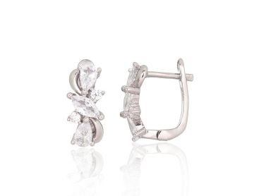 Silver earrings with 'english' lock 