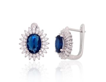 Silver earrings with 'english' lock 