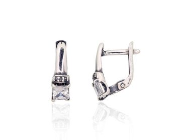 Silver earrings with 'english' lock 