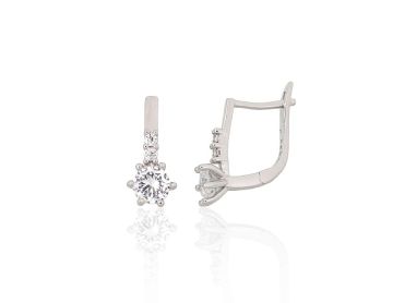 Silver earrings with 'english' lock 