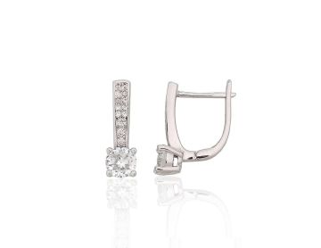 Silver earrings with 'english' lock 