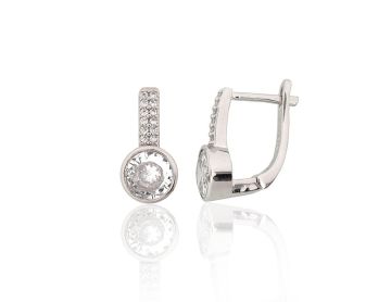 Silver earrings with 'english' lock 