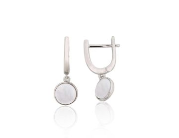 Silver earrings with 'english' lock 