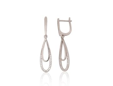 Silver earrings with 'english' lock 