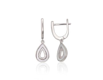Silver earrings with 'english' lock 