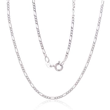 Silberne Kette Figaro 1,8 mm , Diamantenbearbeitung der Facetten 
