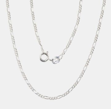 Silver chain Figaro 1,8 mm , diamond cut 3.6 / 55
