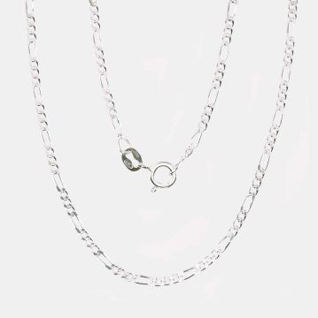 Silver chain Figaro 2 mm , diamond cut 