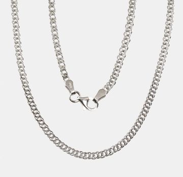 Silberne Kette Rombo 2,8 mm , Diamantenbearbeitung der Facetten 