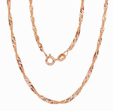 Silberne Kette Singapore 2,5 mm , Diamantenbearbeitung der Facetten 