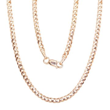 Silver chain Curb 2.5 mm , diamond cut 