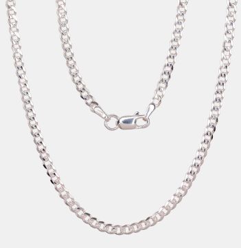 Silver chain Curb 2.5 mm , diamond cut 8.4 / 60