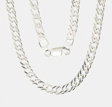 Silberne Kette Rombo 5.5 mm , Diamantenbearbeitung der Facetten 