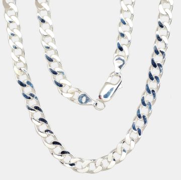 Silberne Kette Curb 5,9 mm , Diamantenbearbeitung der Facetten 