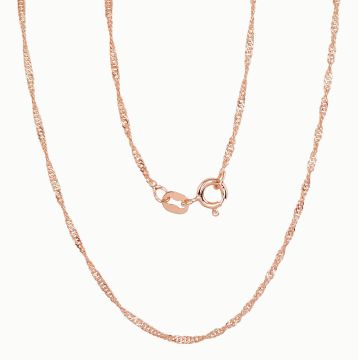 Silberne Kette Singapore 1,5 mm , Diamantenbearbeitung der Facetten 