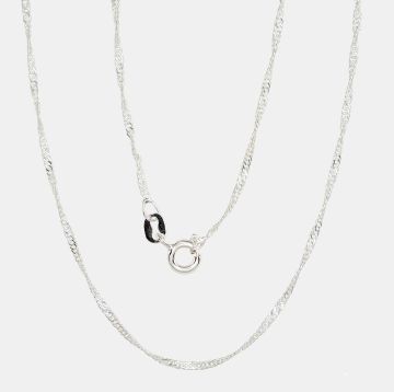 Silberne Kette Singapore 1,5 mm , Diamantenbearbeitung der Facetten 