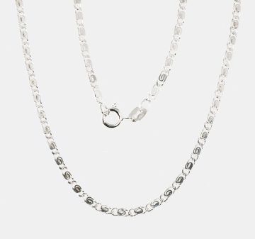 Silberne Kette Snail 2,1 mm , Diamantenbearbeitung der Facetten 