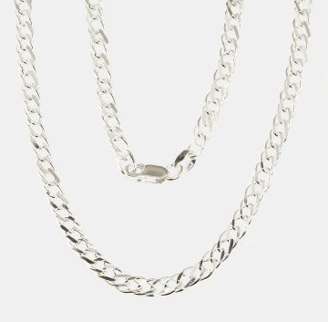 Silver chain Rombo 4 mm , diamond cut 