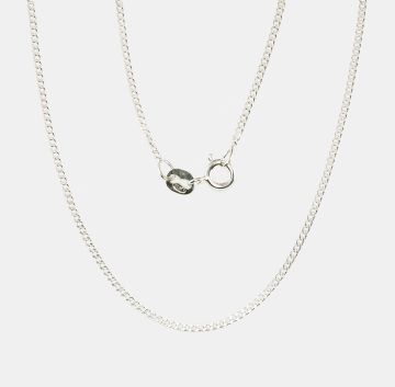 Silberne Kette Curb 1.5 mm , Diamantenbearbeitung der Facetten 