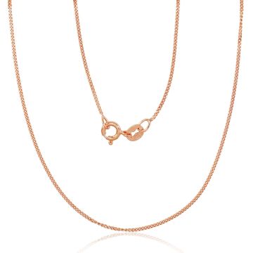 Silberne Kette Curb 1 mm , Diamantenbearbeitung der Facetten 