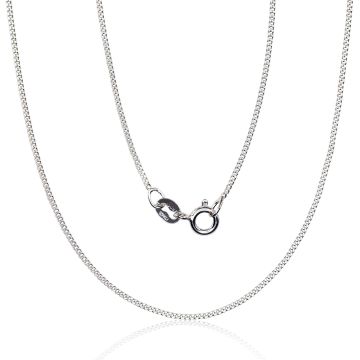 Silver chain Curb 1 mm , diamond cut 