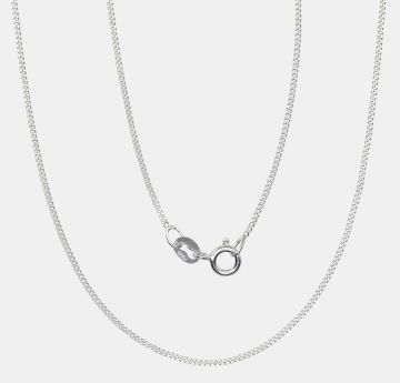 Silver chain Curb 1 mm , diamond cut 1.6 / 50