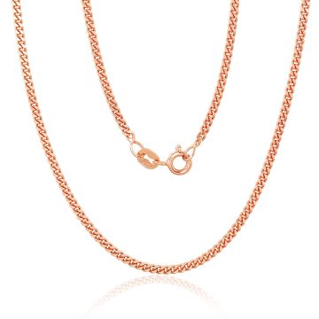 Silberne Kette Curb 2 mm , Diamantenbearbeitung der Facetten 