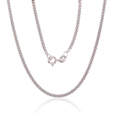 Silver chain Curb 2 mm , diamond cut 
