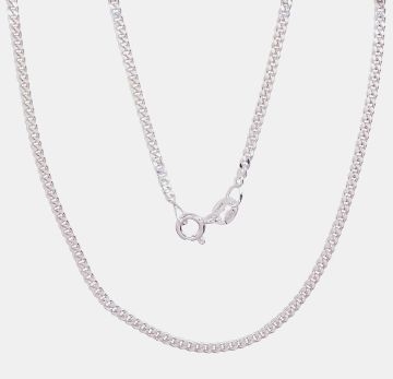 Silver chain Curb 2 mm , diamond cut 7.1 / 65