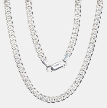 Silver chain Curb 4 mm 23.5 / 55