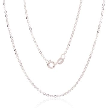 Silver chain Anchor round 1 mm , diamond cut 