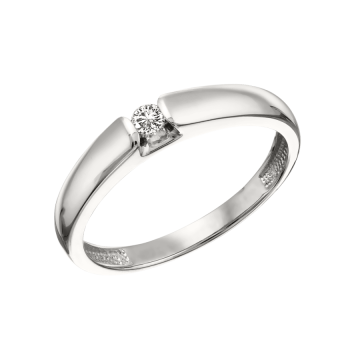 Lady´s ring in white gold of 585 assay value (14K) with diamonds 