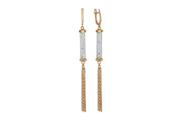 Gold-plated earrings with jewelry glass 