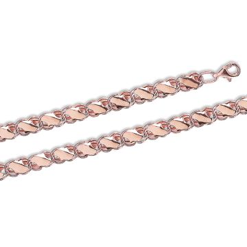 Bracelet in red gold of 585 assay value 19 cm