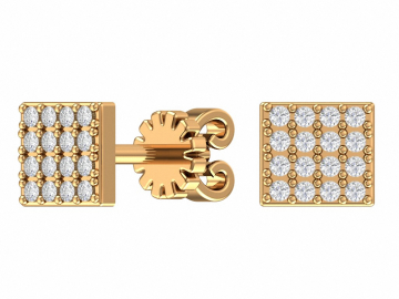 Серьги из красного золота 585 пробы с фианитами 