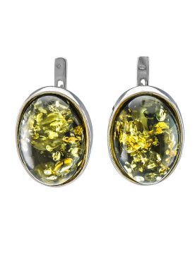 Серебряные серьги 925 пробы. Вставка: Янтарь 