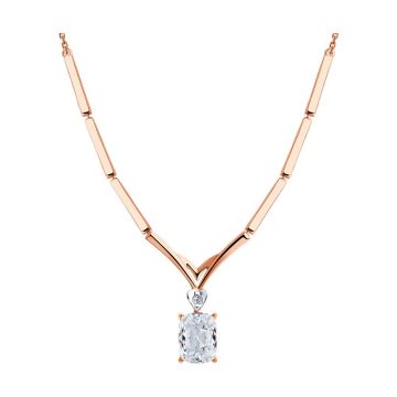 Колье из красного золота 585 пробы с Swarovski 