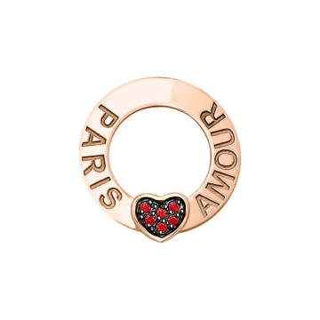 Pendant in red gold of 585 assay value with zirconia 