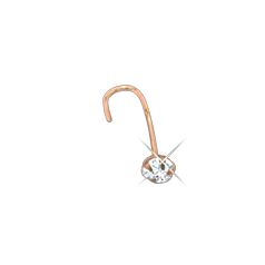 Rotgold 585 Nasenstecker mit Zirkonia 
