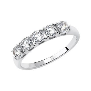 Lady´s ring in white gold of 585 assay value (14K) with zirconia 