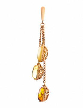 Gold-plated silver pendant with amber 