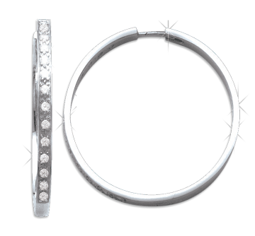 Creolen aus 925er Sterling Silber mit Zirkonia 