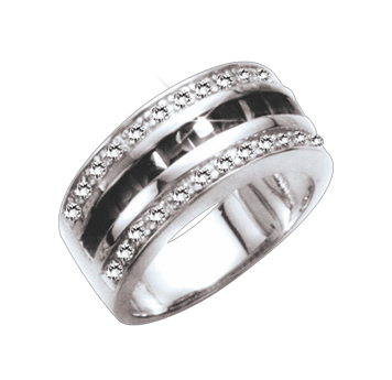 Silver ring with zirconia 
