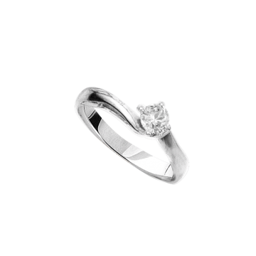 Lady´s ring in white gold of 585 assay value (14K) with diamonds 