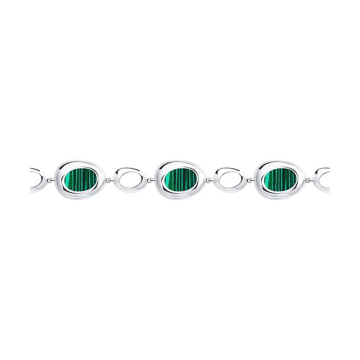 Armband aus 925er Sterling Silber mit Malachit 