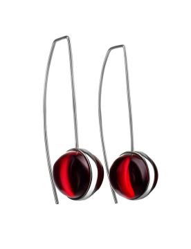Silver earrings with amber 